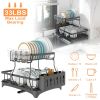2-Tier Dish Drying Rack with Drainboard