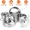Stainless Steel Fast Even Heat Induction Cookware Set