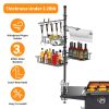 Vertical Standing Caddy With Paper Towel Holder, Hooks & Baskets Accessories Storage Rack