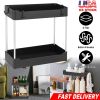 2-Tier Under Sink Shelf Organizer w/ 4 Hooks