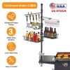 Vertical Standing Caddy With Paper Towel Holder, Hooks & Baskets Accessories Storage Rack