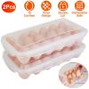 2Pcs Plastic 18 Egg Holder Stackable Storage Box for Refrigerator