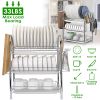3-Tier Dish Drainer w/ 3 Drain Trays