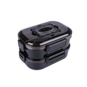 Bento Box Double Layer Lunch Box with Removable Stainless Steel Tray, Leakproof & Microwave Safe