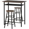 3 Piece Dining Table with 2 Matching Stools