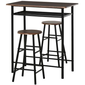 3 Piece Dining Table with 2 Matching Stools