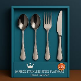 16-Piece Stainless Steel Flatware for 4