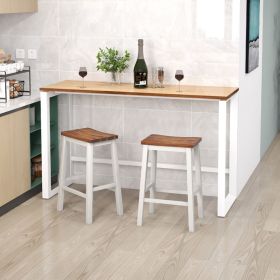 Set of 2 24.5-Inch Saddle Bar Stools with Footrests