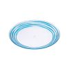 Set of 4 Designer Swirl 9" Plastic Dessert Plates, Blue, BPA Free & Dishwasher Safe