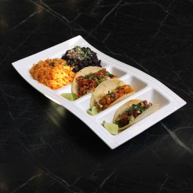 (Set of 2) Fine China Taco Platter, Stackable