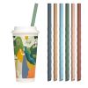 8 PC Eco Safe Silicone Reusable Straws For HOT/COLD Drinks