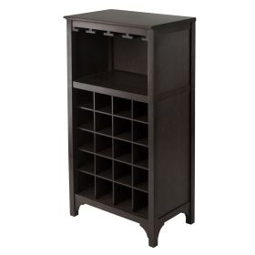 Ancona Modular Wine Cabinet with Glass Rack, Holds 20-Bottles