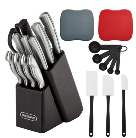 Farberware Classic 22 Piece Stamped Stainless Steel Knife and Utensil Set