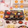 Raclette Desktop Non-Stick Reversible Electric Indoor Griddle with 8 pans