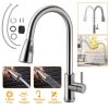 Single Handle Kitchen Sink Faucet, Brushed Nickel Stainless Steel, Pulldown Head w/Flexible Sprayer