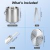 3L Stainless Steel Insulated Ice Bucket with Lid Scoop and Handle