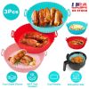 3Pcs Reusable Foldable Air Fryer Silicone Liners