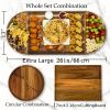 Extra Large 26" X 13" Magnetic Acacia Wood Charcuterie Board with Handles