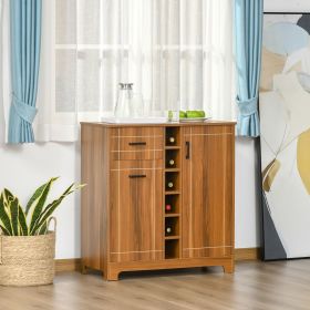 Vintage Wine Cabinet with 6-Bottle Holder & Glassware