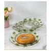 Set of 4 - 9" Acrylic Dinner Plates with Palm Tree Design, Crystal Clear, Reusable