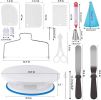 206 PCS Baking and Cake Decorating Supplies Kit With Cake Turntable Stand