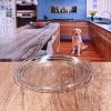 Set of 4 - 12" Designer Swirl Acrylic Dinner Plates, Crystal Clear, Reusable