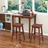 3-Piece Pub Table and 2 Saddle Stools Set
