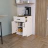 Kitchen Pantry Cabinet, Ivory / Natural Oak