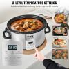 VEVOR 6QT Electric Slow Cooker Pot with 3-Level Heat Settings & Locking Lid