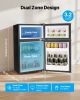 3.2 Cu.Ft Mini Fridge with Freezer, Two Door and Adjustable Temperature