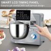 VEVOR 5 IN 1 Multifunctional 7.4 Qt Stainless Bowl Electric Stand Mixer with 6 Speeds, Tilt-Head, LCD Screen