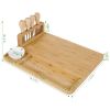 Bamboo Charcuterie Cheese Board with Cutlery Set