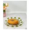 Set of 4 - 9" Acrylic Dinner Plates with Palm Tree Design, Crystal Clear, Reusable