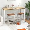 Set of 2 24.5-Inch Saddle Bar Stools with Footrests