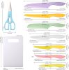 30 Piece Stainless Steel Multicolor Boxed Knives Set with Kitchen Shears,14 Knives & Blade Covers & Cutting Board
