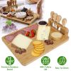 Bamboo Charcuterie Cheese Board with Cutlery Set
