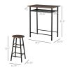 3 Piece Dining Table with 2 Matching Stools