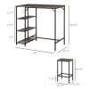 3-Piece Dining Set -Bar Table and Stools with Storage Shelf