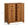 Vintage Wine Cabinet with 6-Bottle Holder & Glassware