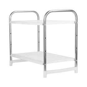 2 Tier Under Sink Organizer Retractable Kitchenware Rack- 55LBS Max Load