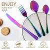 4-Piece Stainless Steel Flatware Set w/ Dinner Knife, Fork, Soup Spoon and Tea Spoon