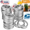24 Pcs Regular Mouth Canning Jar Metal Rings Split-Type Jar Bands Replacement - Fits Ball Kerr Mason Jars