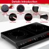 4000W Portable Dual Burner Induction Hot Plate with 9 Power & 9 Temperatures, 0-3 Hour Timer