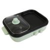 2-in-1 Non-Stick Hot Pot and Griddle with Glass Lid, Portable, Fast Heating for 1-2