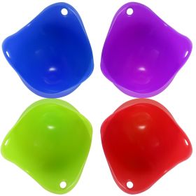 4 Pack Egg Poachers Silicone Egg Poaching Cups - BPA Free Non-Stick for Microwave or Stovetop