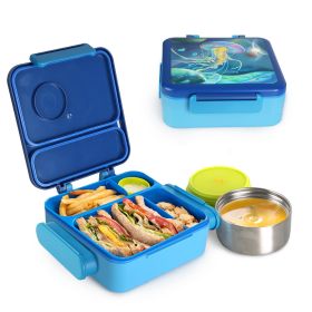 2 Compartment Kids Food Container with Insulated Storage Bag, Spoon, Fork & Case