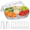 Perfect Fruit Ice Serving Tray with Lid and 4 Compartments