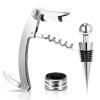3Pcs Stainless Steel Corkscrew Bottle Opener Set