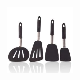 Set of 4 Silicone Spatula Turners, Heat Resistant, Silicone