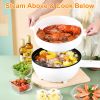 Portable Dual Power Non-Stick Hot Pot with Long Handle Steamer & Spatula